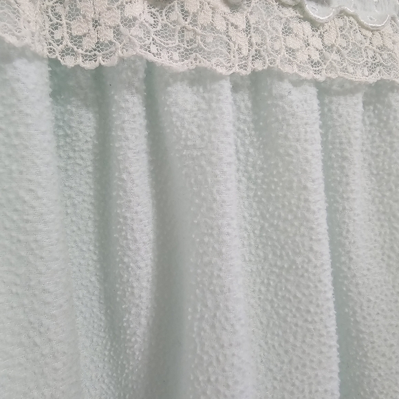 Christian Dior vintage nightgown long 3/4 sleeve lace trim blue size medium - Picture 4 of 14